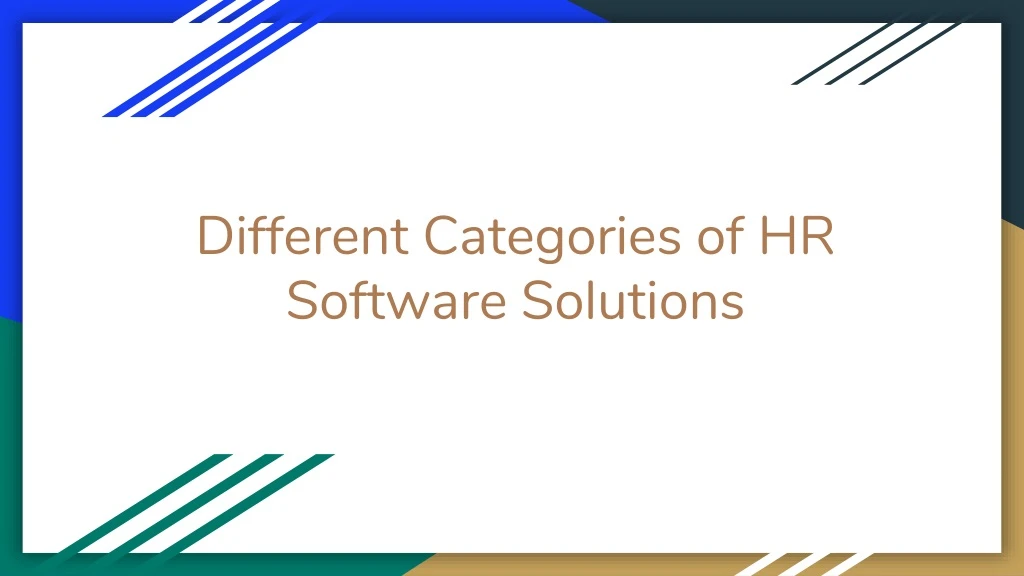 different categories of hr software solutions