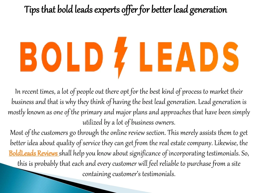 tips that tips that bold leads bold leads experts