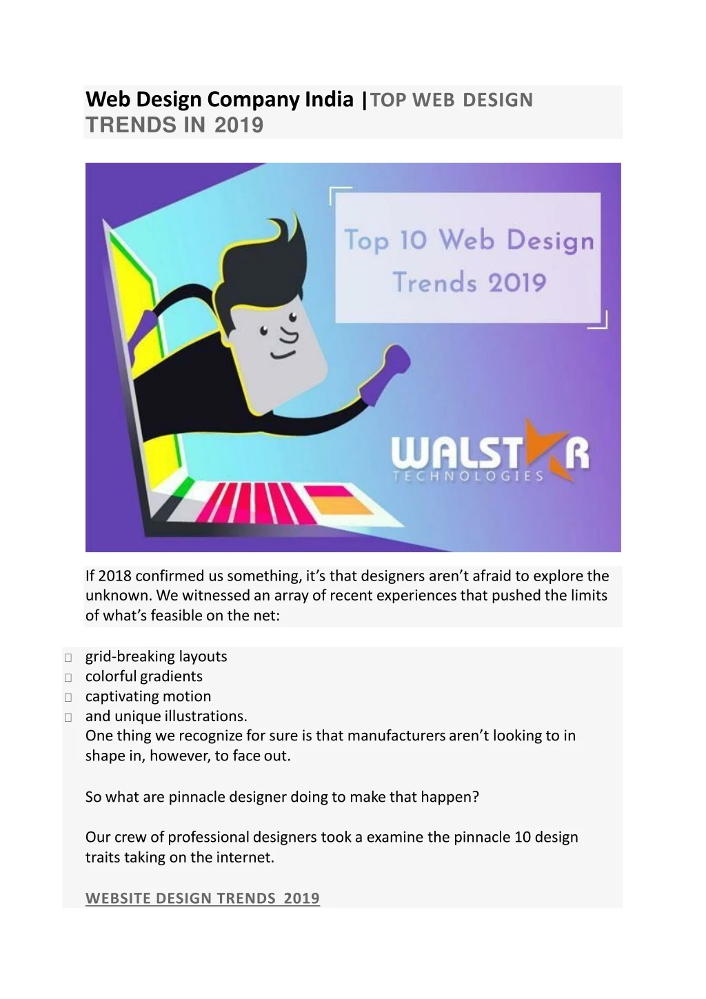 web design company india top web design trends