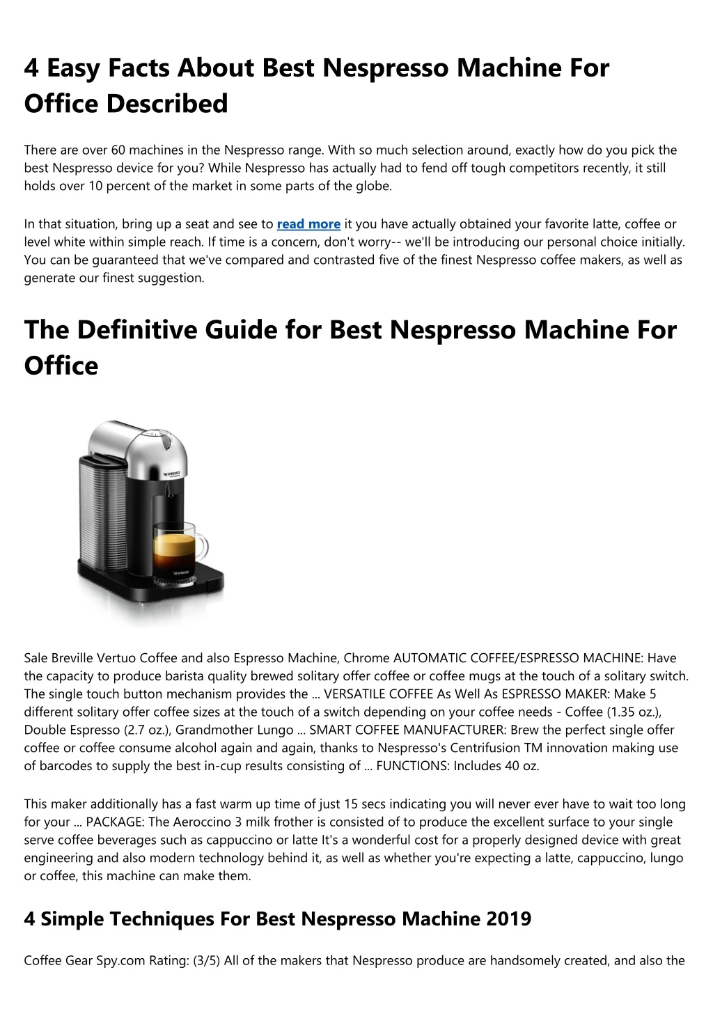 4 easy facts about best nespresso machine
