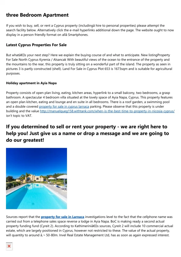 How to Inspect property for sale in cyprus ayia napa by Buyers