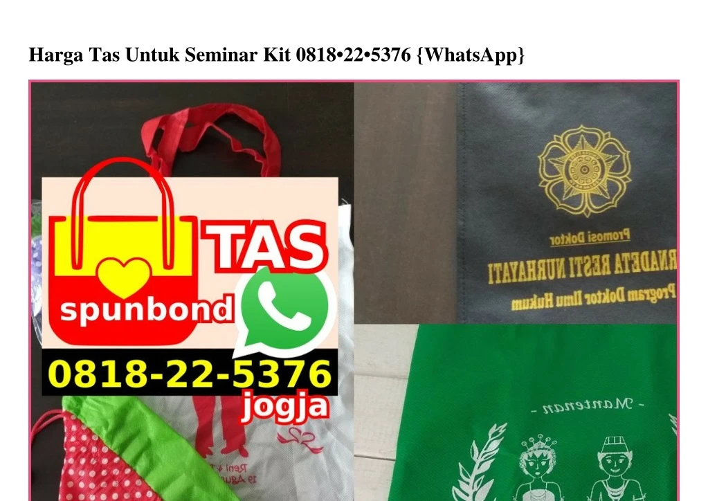 harga tas untuk seminar kit 0818 22 5376 whatsapp