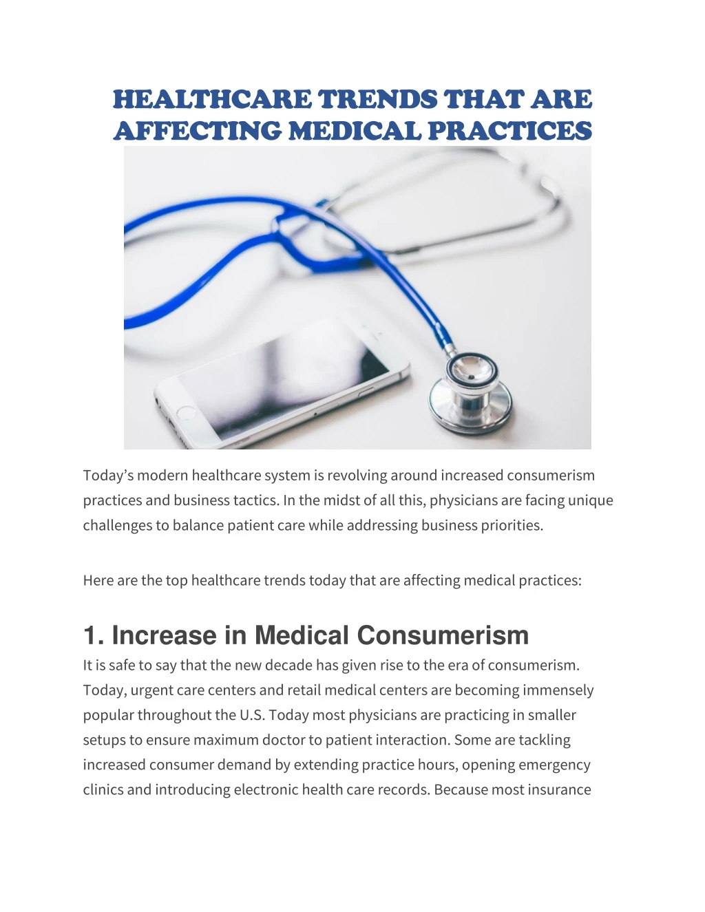 healthcare trends that are affecting medical