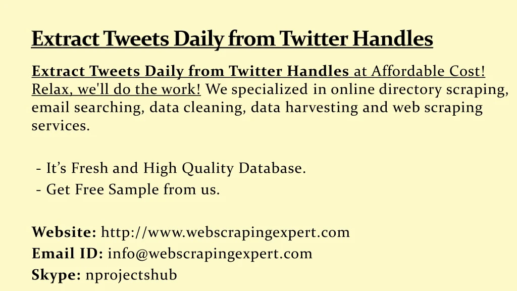extract tweets daily from twitter handles