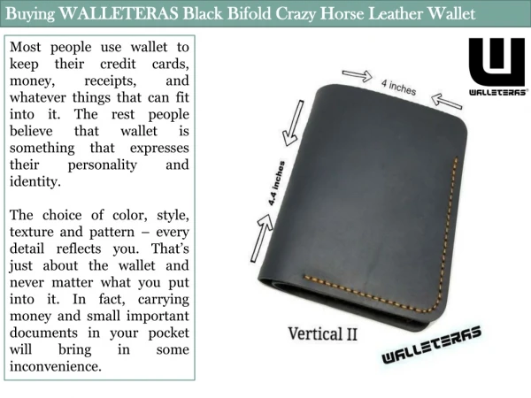 Buying WALLETERAS Black Bifold Crazy Horse Leather Wallet