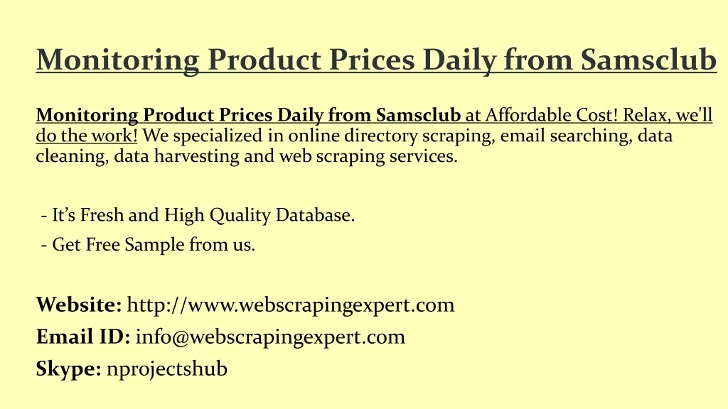 monitoring product prices daily from samsclub