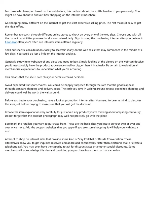 for those who have purchased on the web before