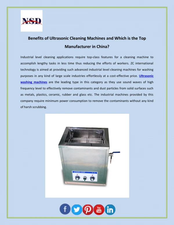 Benefits of Ultrasonic Cleaning Machines and Which is the Top Manufacturer in China?