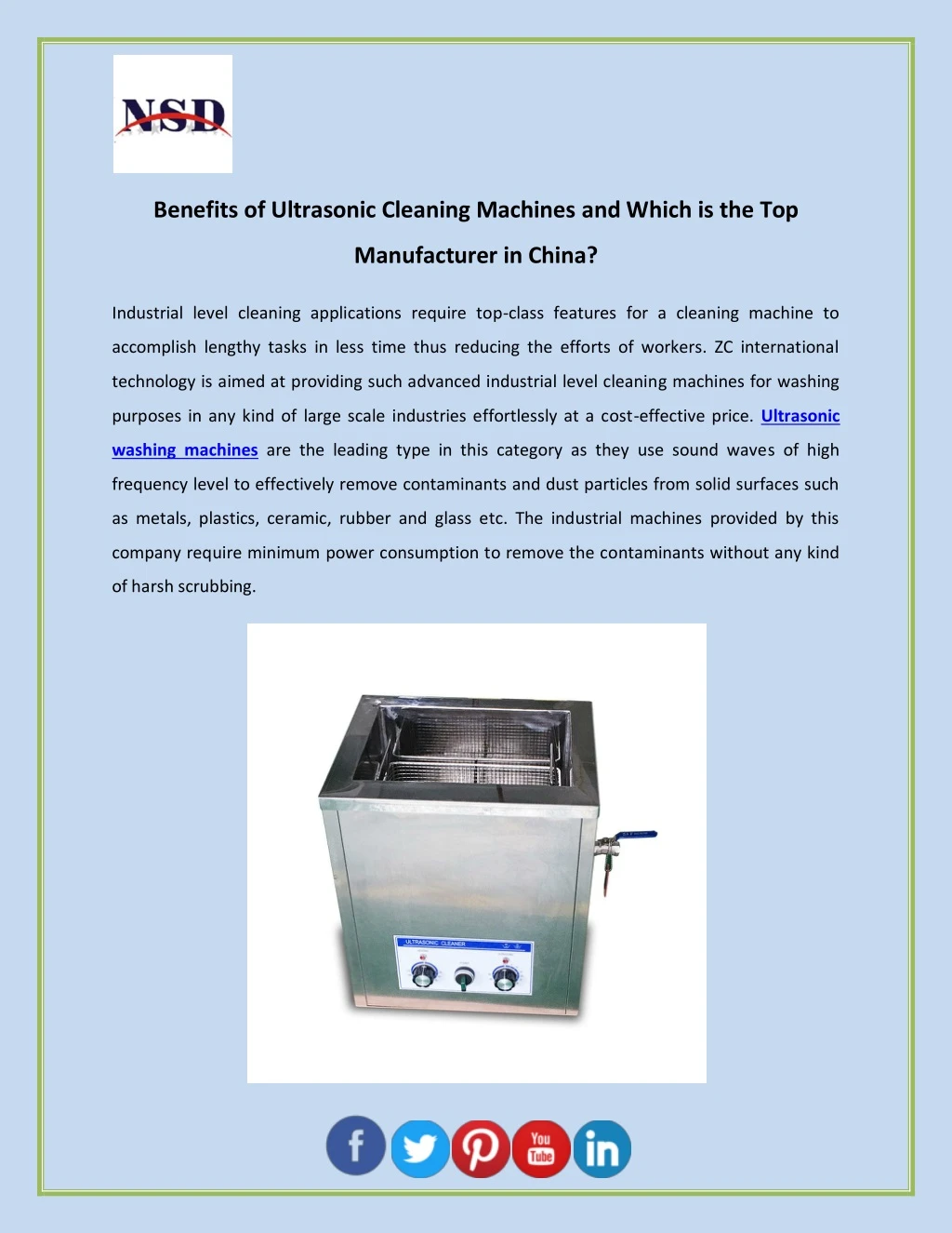 benefits of ultrasonic cleaning machines