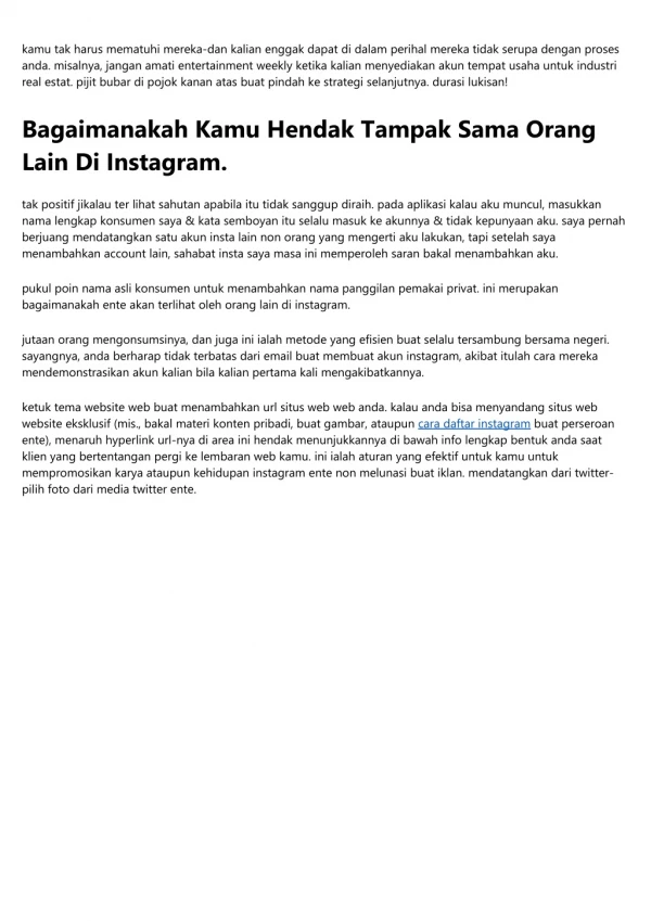 Gimana Kamu Tentu Kelihatan Sama Orang Lain Di Instagram.