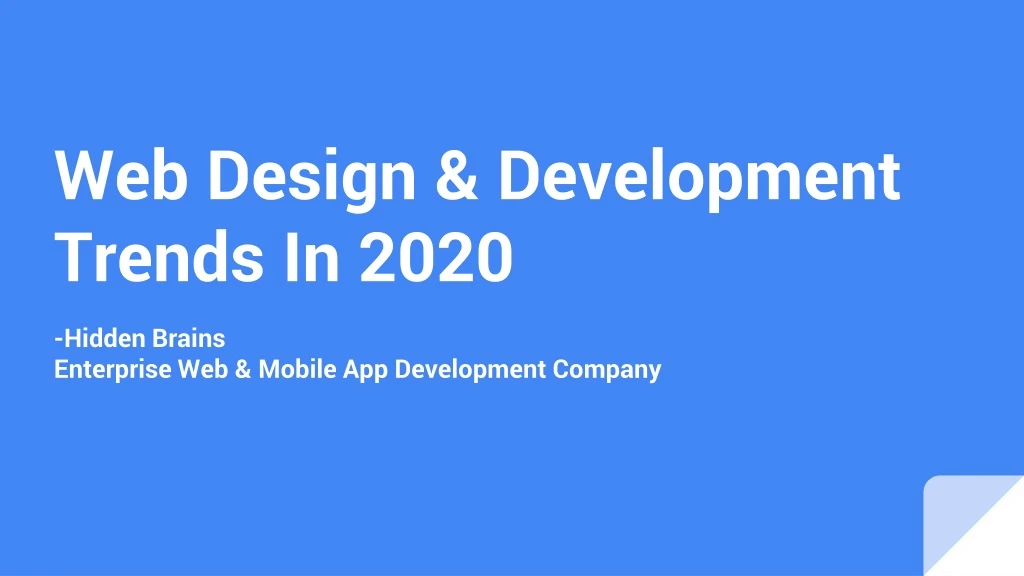 web design development trends in 2020