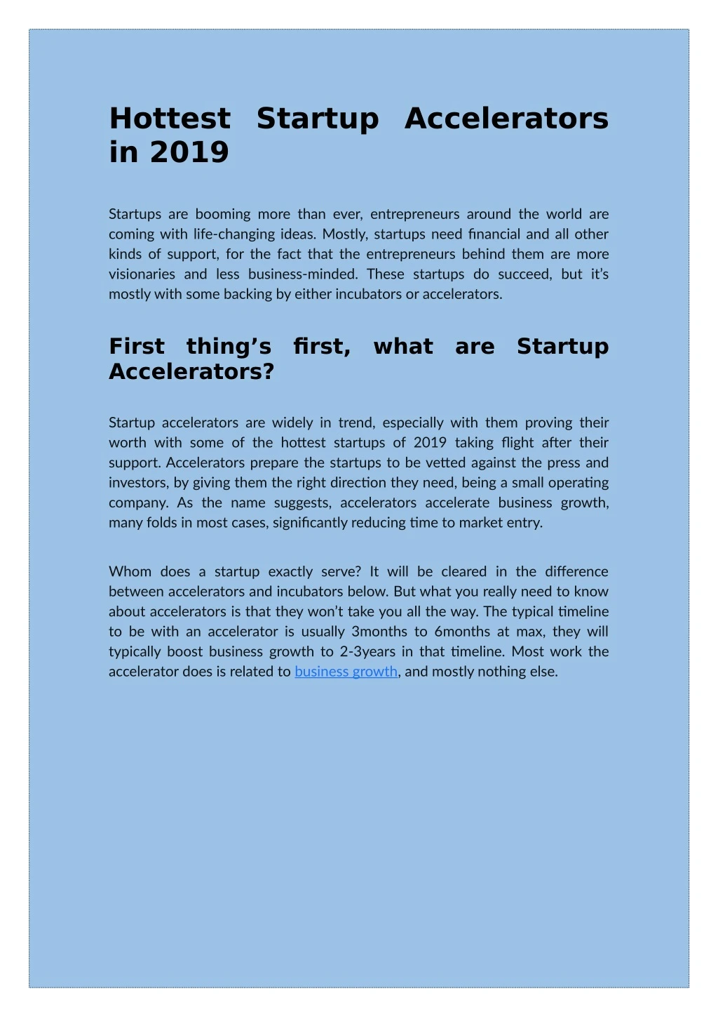 hottest startup accelerators in 2019