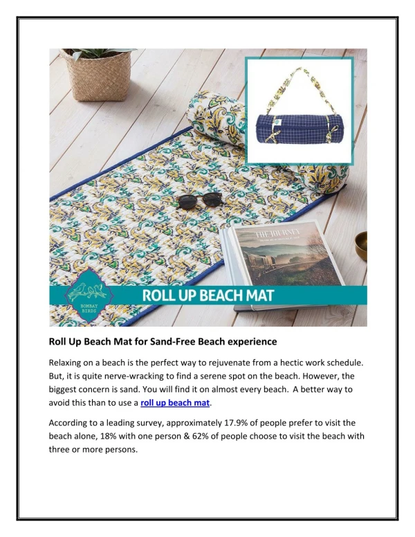 Roll Up Beach Mat for Sand-Free Beach experience