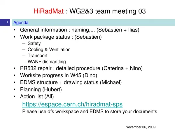 HiRadMat : WG2&amp;3 team meeting 03