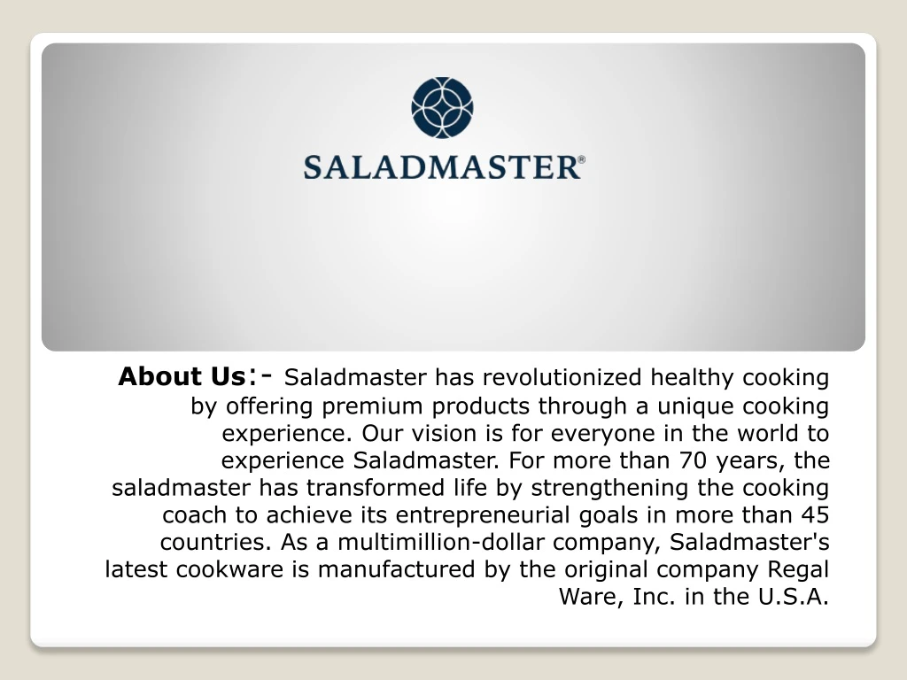 about us saladmaster has revolutionized healthy