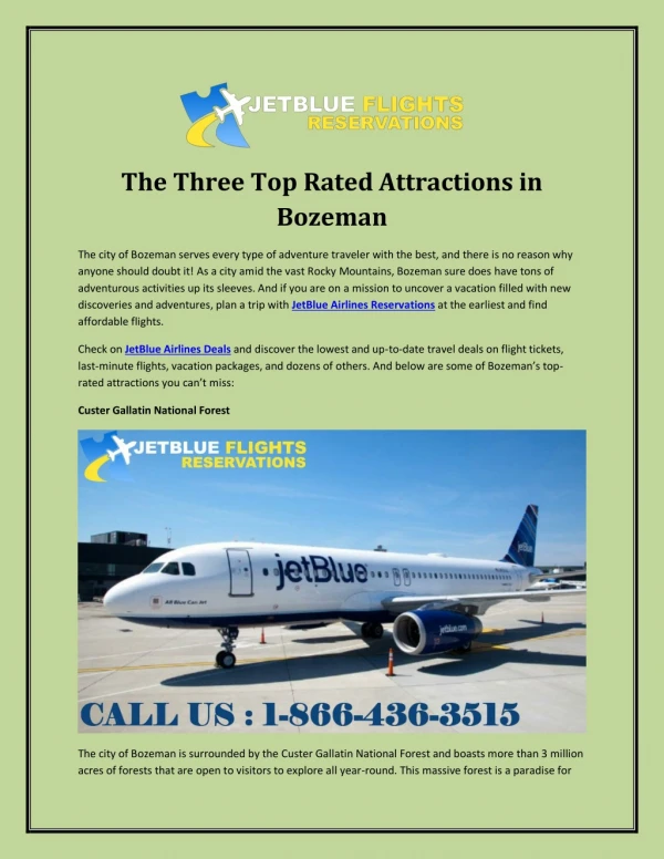The Three Top Rated Attractions in Bozeman