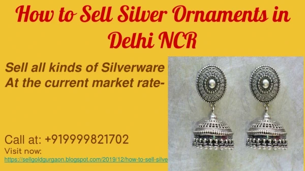 How to Sell Silver Ornaments in Delhi NCR