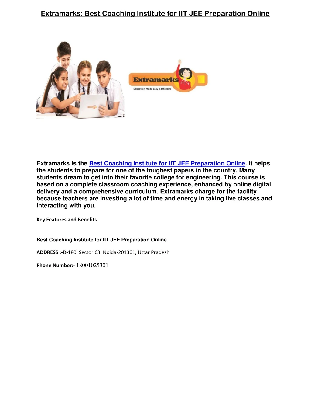 extramarks best coaching institute