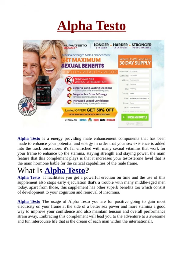 Alpha Testo: Review, Price, Where to Buy?