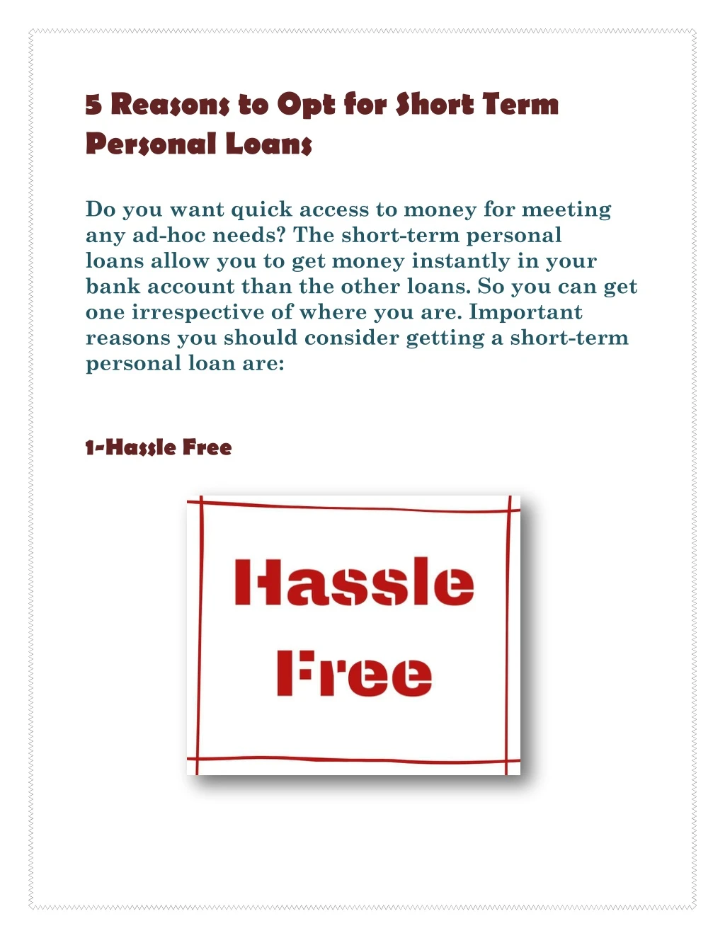5 reasons to opt for short term personal loans