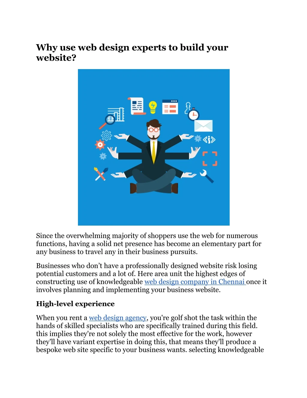 why use web design experts to build your website