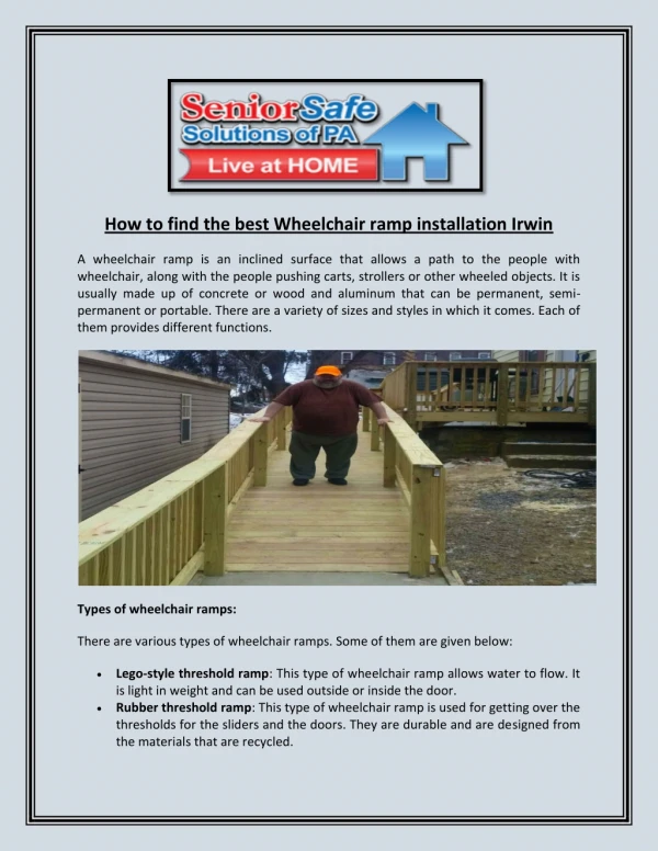 how to find the best wheelchair ramp installation