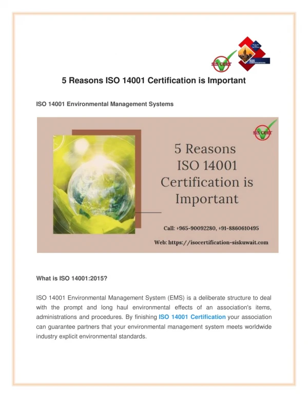5 Reasons ISO 14001 Certification is Important