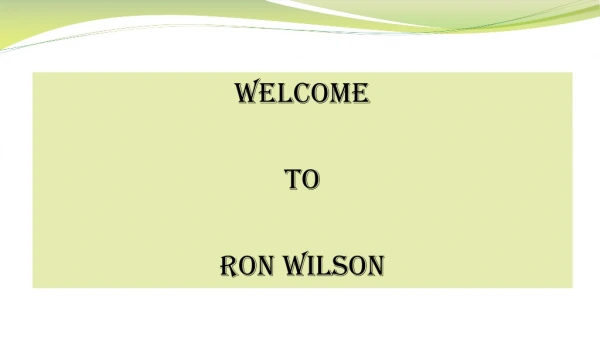welcome to ron wilson