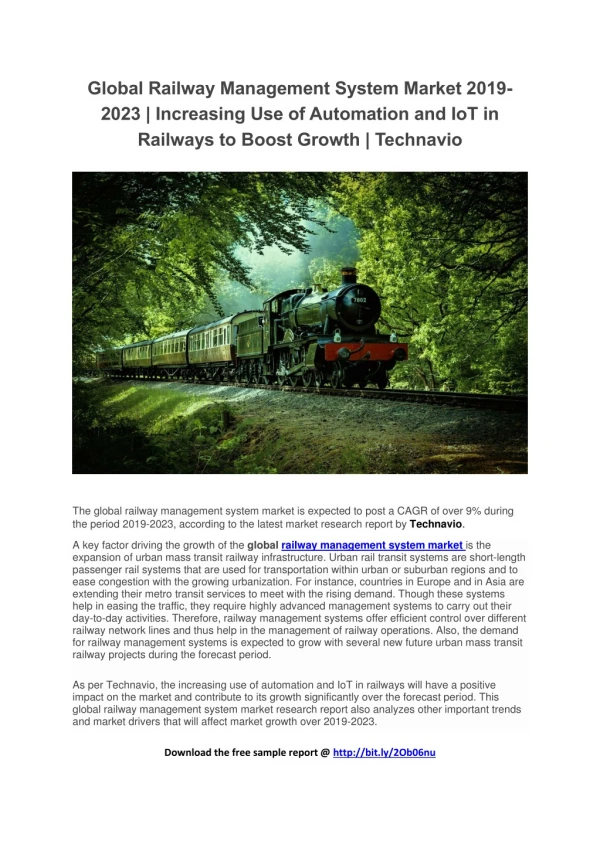 global railway management system market 2019 2023