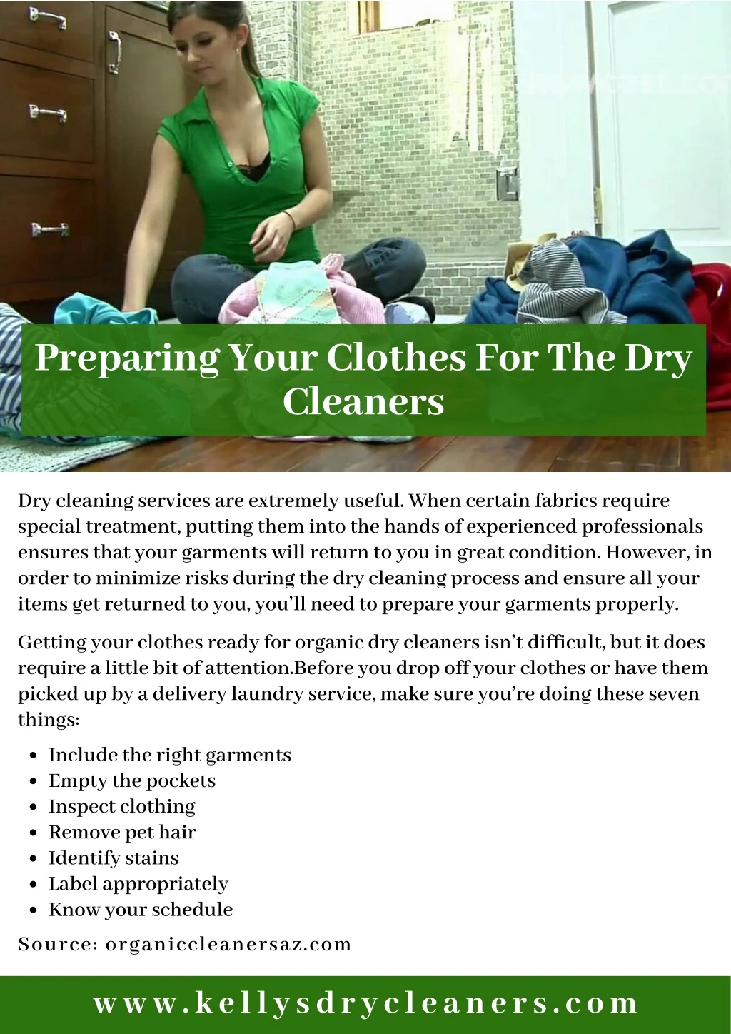 preparing your clothes for the dry cleaners