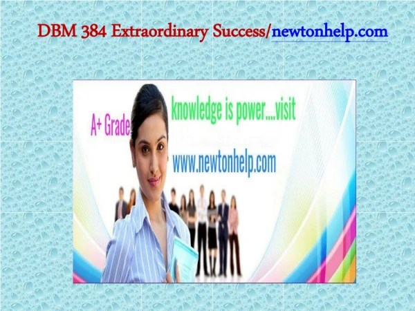 DBM 384 Extraordinary Success/newtonhelp.com