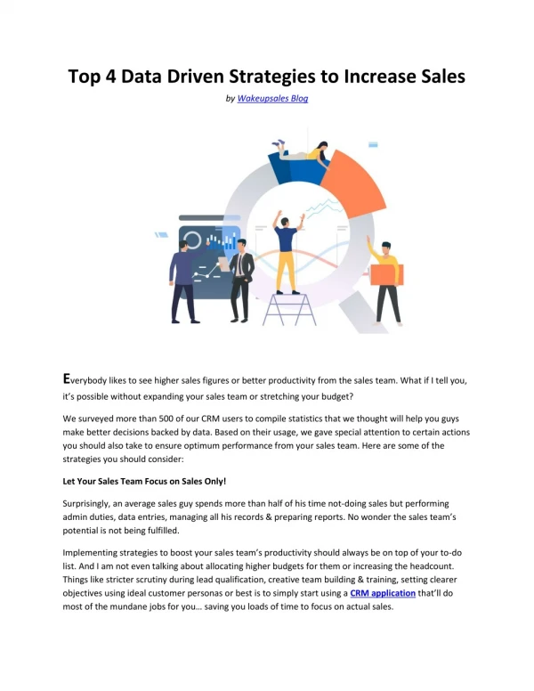Top 4 Data Driven Strategies to Increase Sales