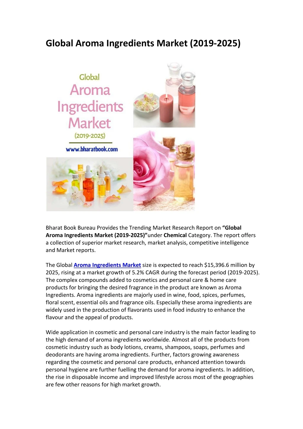 global aroma ingredients market 2019 2025