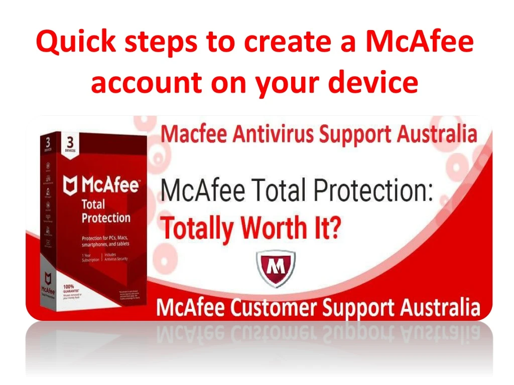 quick steps to create a mcafee account on your
