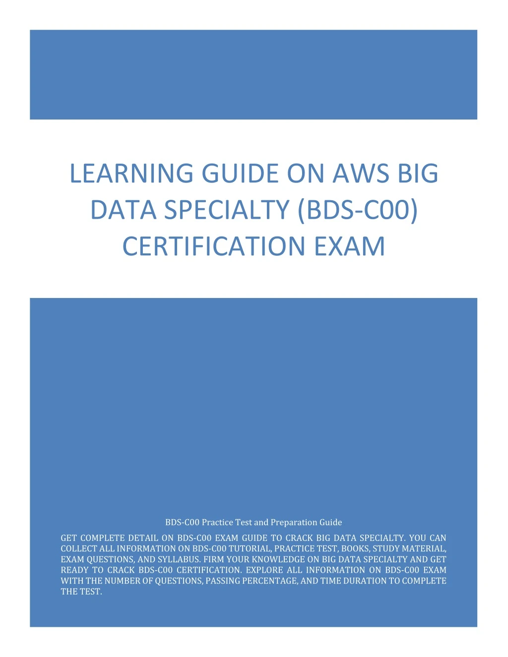 learning guide on aws big data specialty