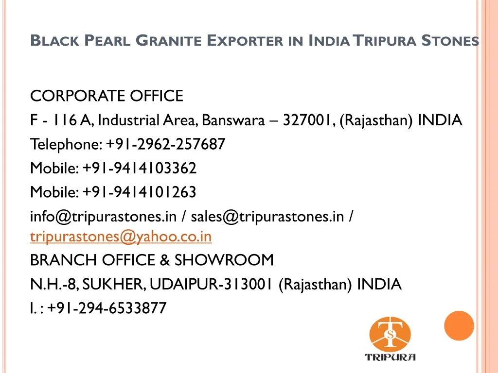 black pearl granite exporter in india tripura stones