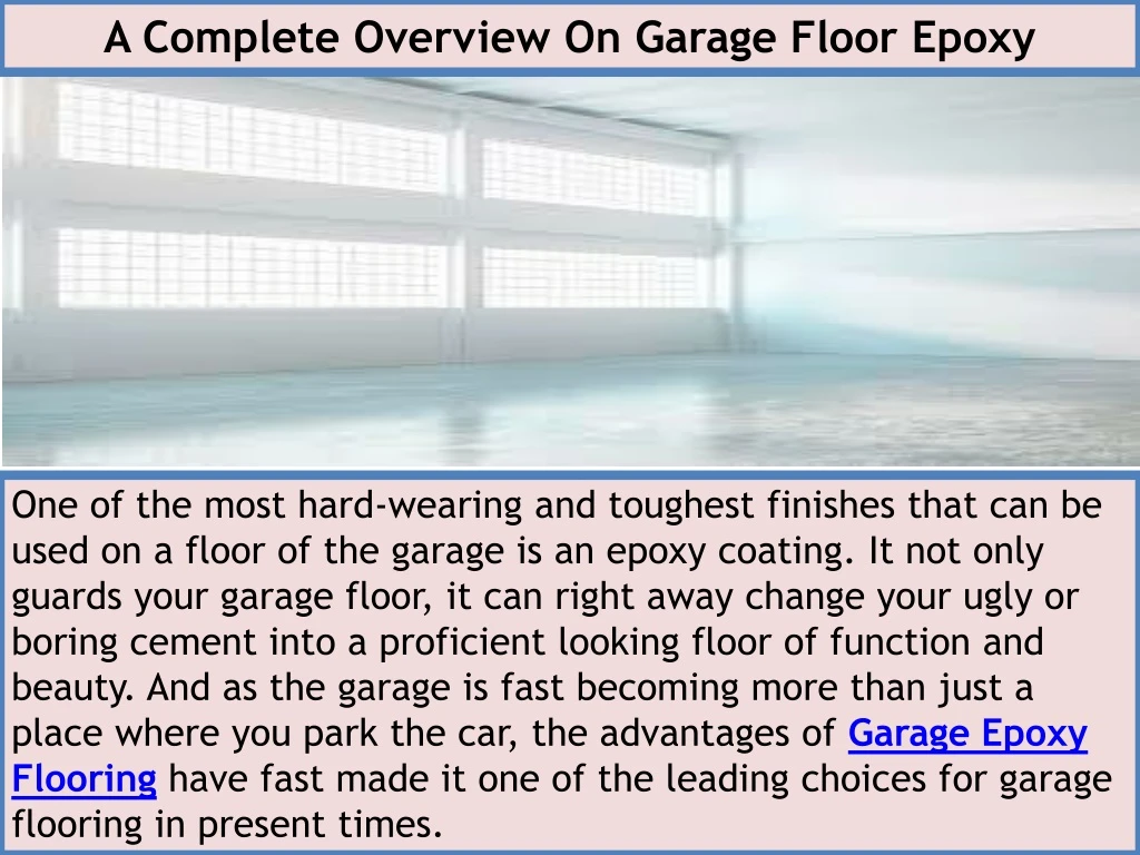 a complete overview on garage floor epoxy