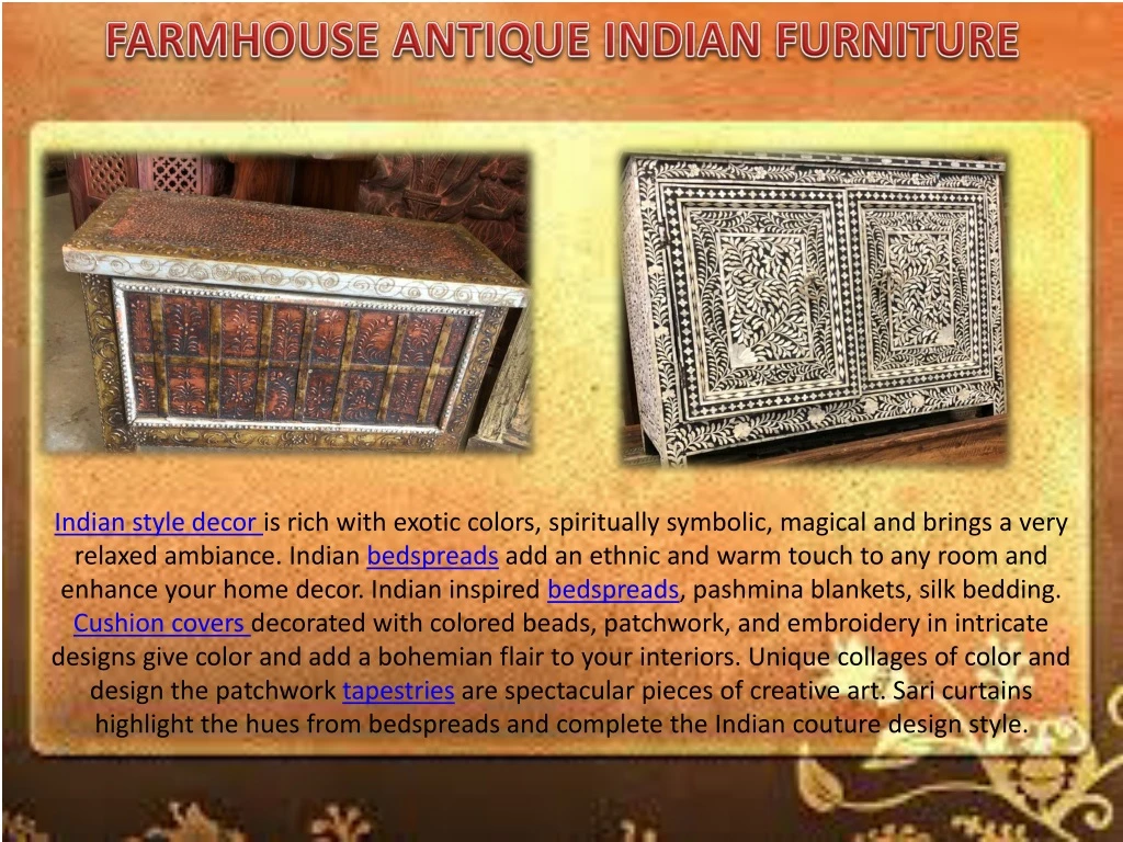 farmhouse antique indian furniture