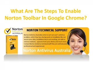 What Are The Steps To Enable Norton Toolbar In Google Chrome?