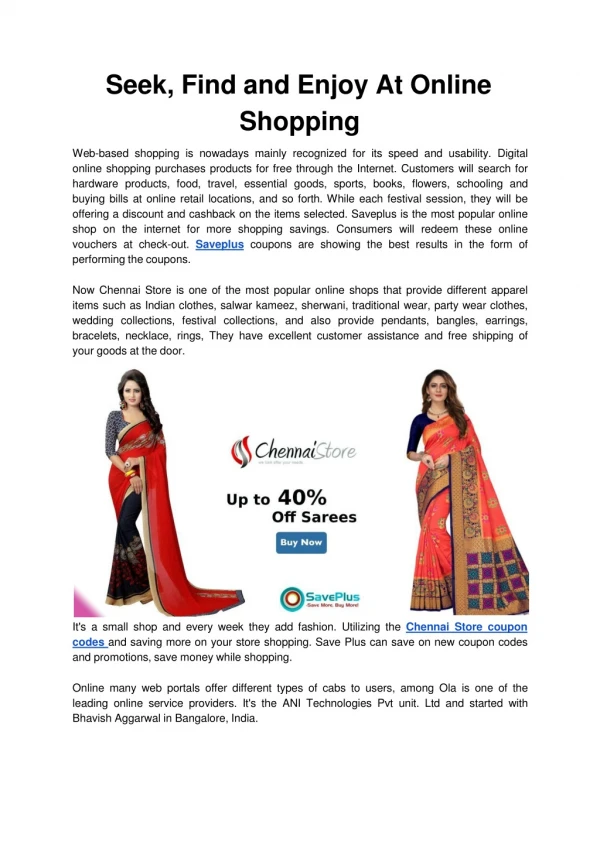 seek find and enjoy at online shopping