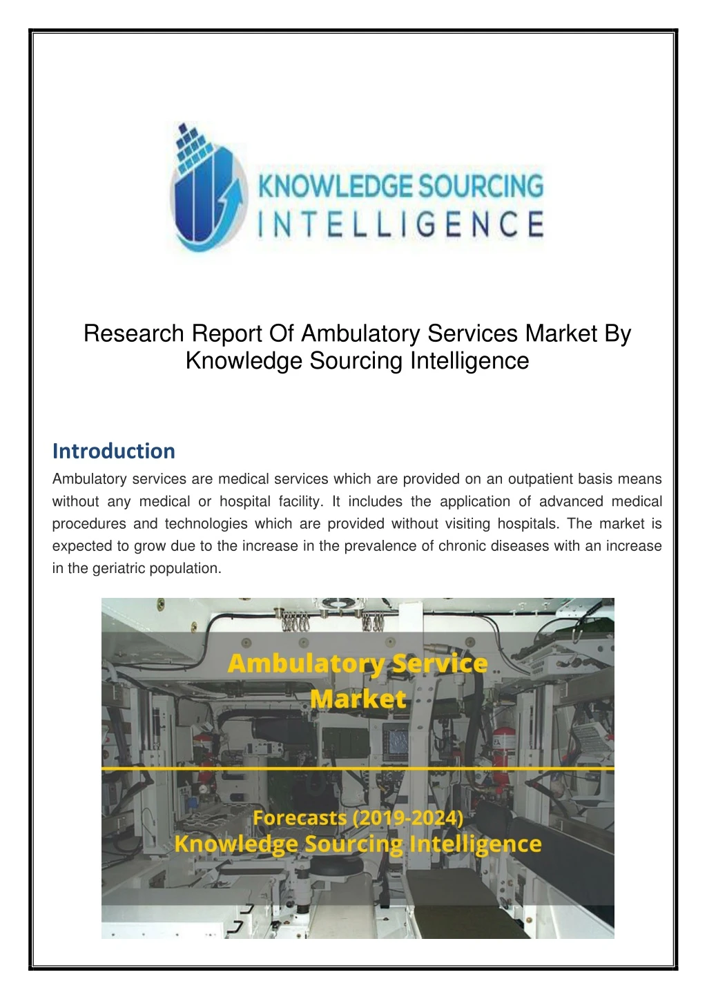 research report of ambulatory services market