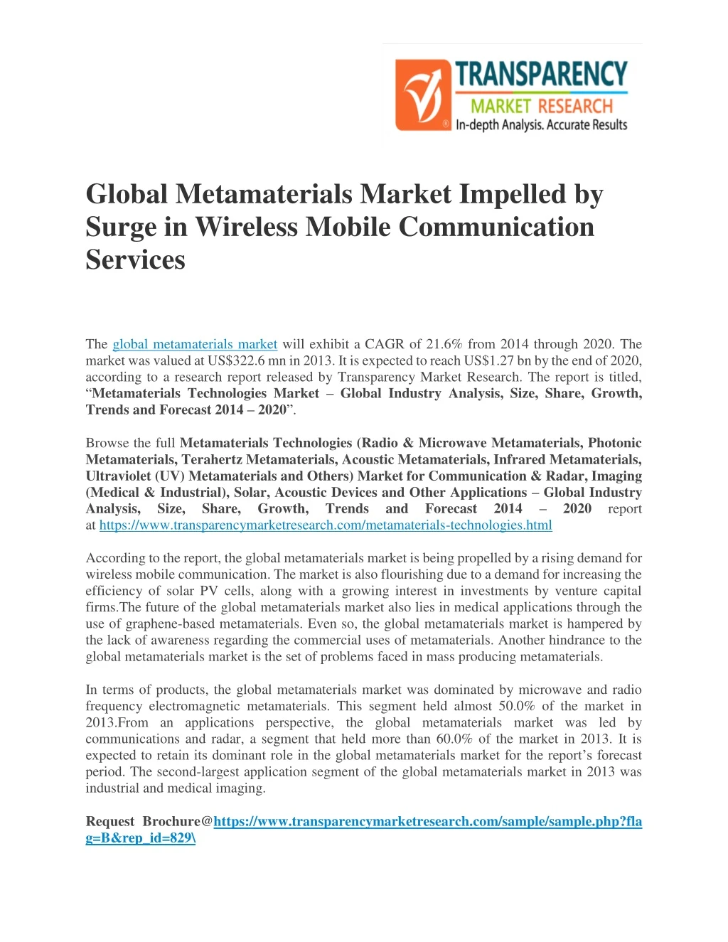 global metamaterials market impelled by surge