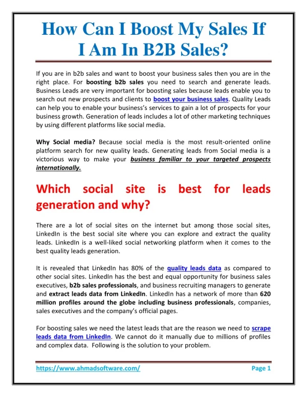 how can i boost my sales if i am in b2b sales