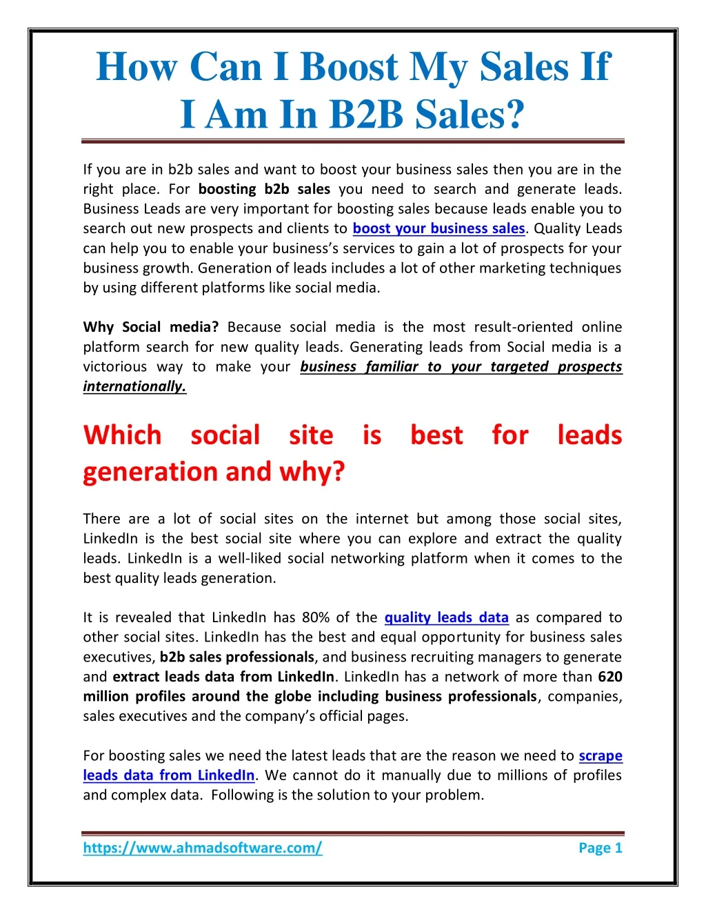 how can i boost my sales if i am in b2b sales