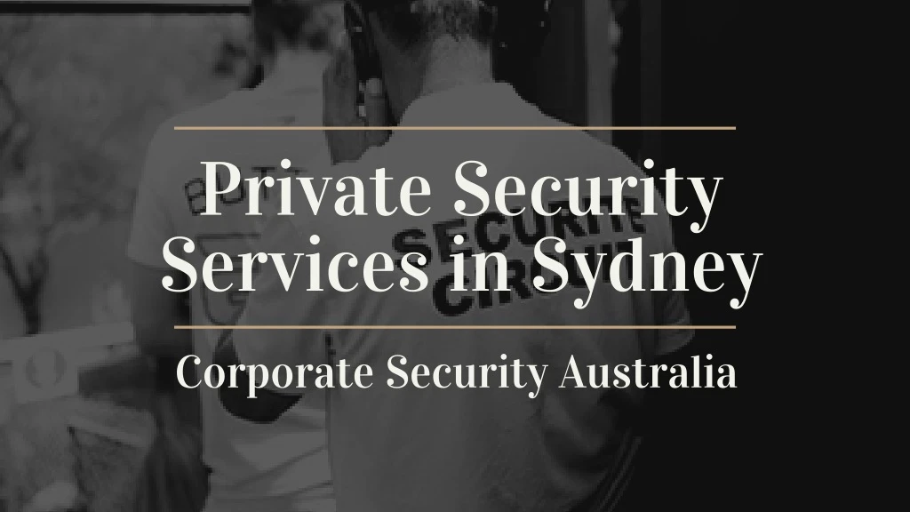 private security services in sydney