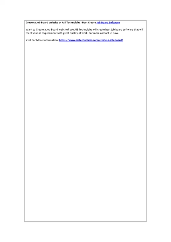 create a job board website at ais technolabs best