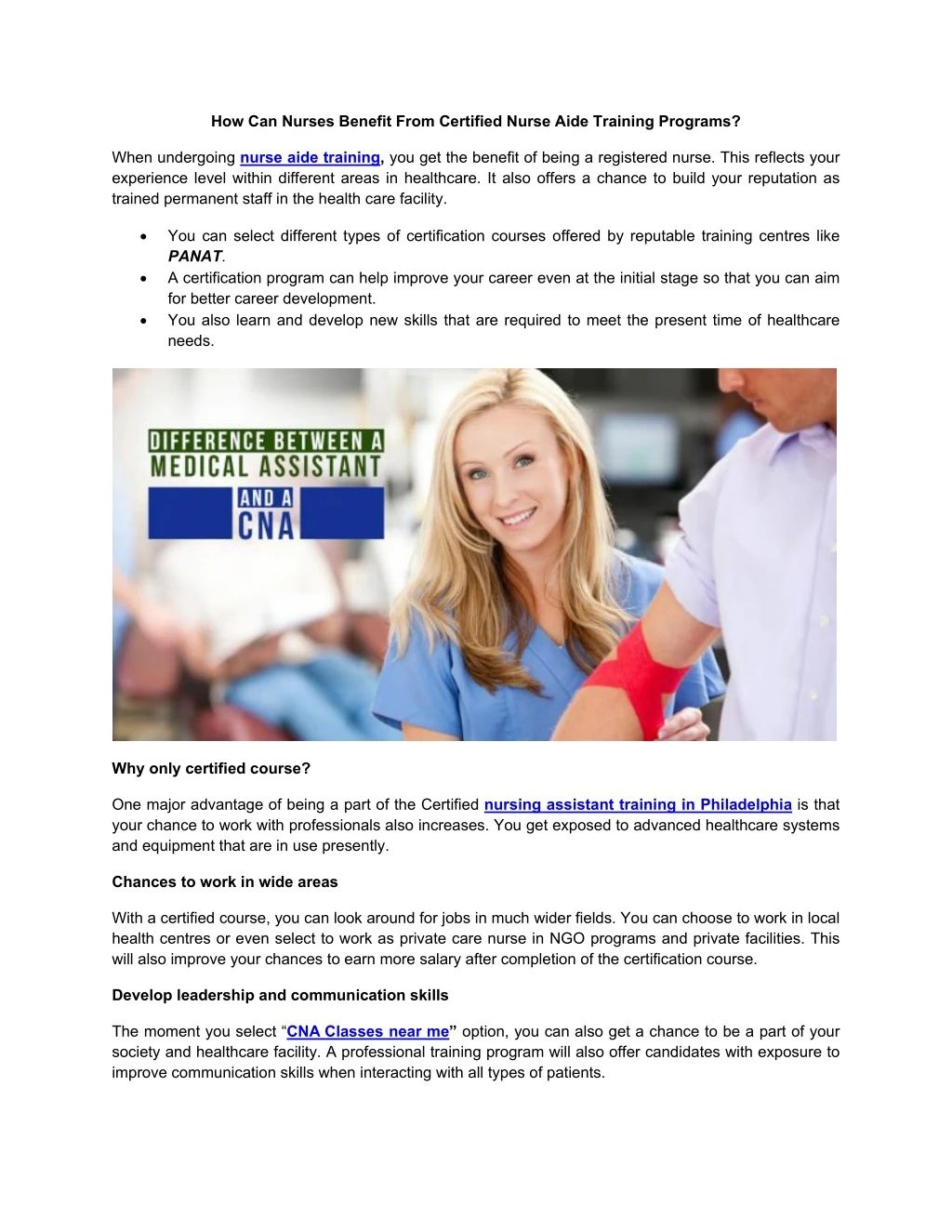how can nurses benefit from certified nurse aide