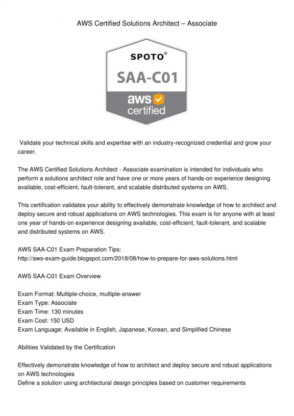 aws certified solutions architect associate