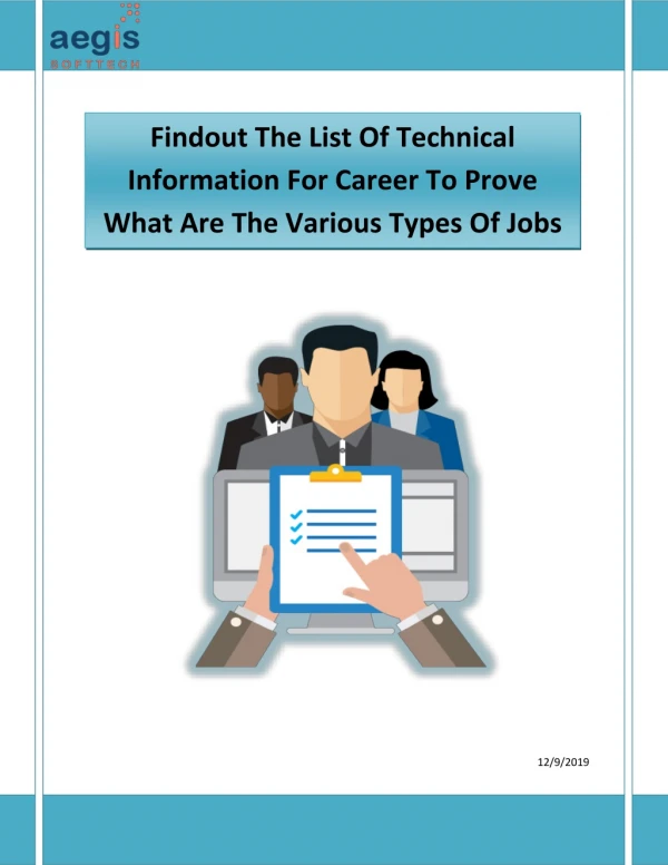 List of professional Information for career to prove what are the many types of jobs