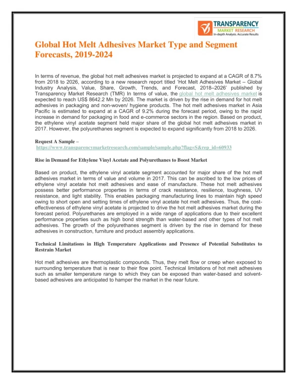 global hot melt adhesives market type and segment